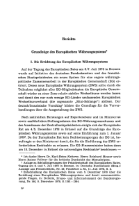 Grundzüge des Europäischen Währungssystems