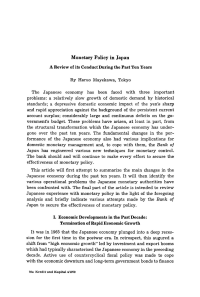 Monetary Policy in Japan. A Review of its Conduct During the Past Ten Years