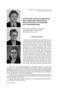 Freie Berufe und Unternehmertum: Eine empirische Untersuchung über Freiberufler als Sonderfall des Unternehmertums