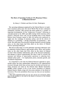 The Role of Operating Guides in U.S. Monetary Policy: A Historical Review