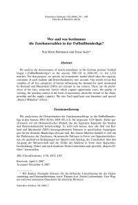 Wer und was bestimmen die Zuschauerzahlen in der Fußballbundesliga?