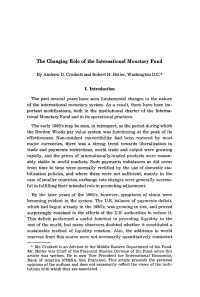 The Changing Role of the International Monetary Fund