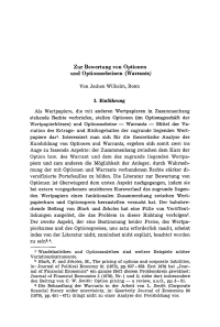 Zur Bewertung von Optionen und Optionsscheinen (Warrants)