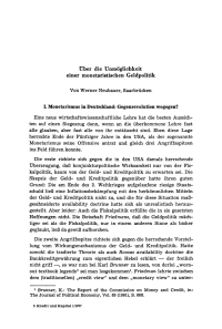 Über die Unmöglichkeit einer monetaristischen Geldpolitik