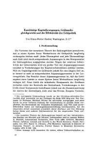 Kurzfristige Kapitalbewegungen, Geldmarktgleichgewicht und die Effektivität der Geldpolitik