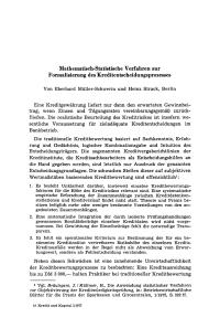 Mathematisch-Statistische Verfahren zur Formalisierung des Kreditentscheidungsprozesses