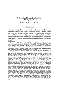 A Generalized Production Function and its Special Cases