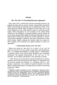 The ”New Era” of Controlling Monetary Aggregates