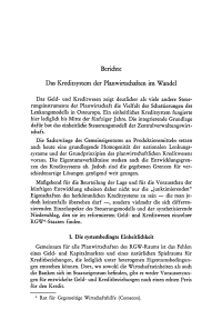 Das Kreditsystem der Planwirtschaften im Wandel