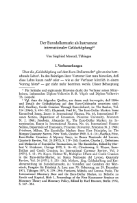 Der Eurodollarmarkt als Instrument internationaler Geldschöpfung?