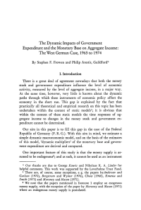 The Dynamic Impacts of Government Expenditure and the Monetary Base on Aggregate Income: The West German Case, 1965 to 1974