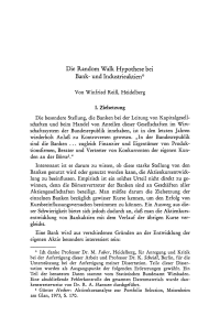 Die Random Walk Hypothese bei Bank- und Industrieaktien