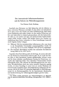 Der internationale Inflationsmechanısmus und die Reform des Weltwährungssystems