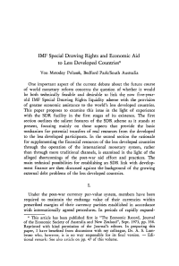 IMF Special Drawing Rights and Economic Aid to Less Developed Countries