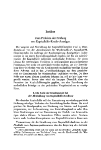 Zum Problem der Prüfung von Kapitalhilfe-Kredit-Anträgen
