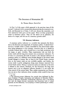 The Structure of Monetarism (II)