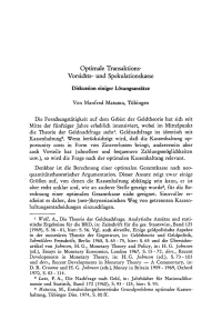 Optimale Transaktions-, Vorsichts- und Spekulationskasse