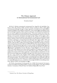 The Chinese Approach to International Environmental Law