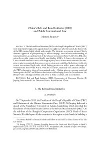 China’s Belt and Road Initiative (BRI) and Public International Law
