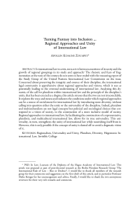 Turning Fantasy into Inclusion … Regional Approaches and Unity of International Law