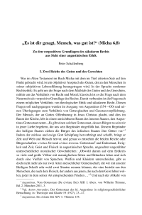 „Es ist dir gesagt, Mensch, was gut ist!“ (Micha 6,8)