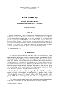 Health Insurance Status and Physician Behavior in Germany