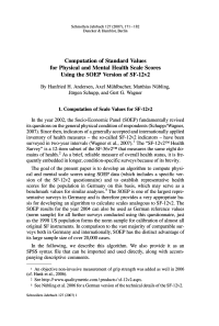Computation of Standard Values for Physical and Mental Health Scale Scores Using the SOEP Version of SF-12v2