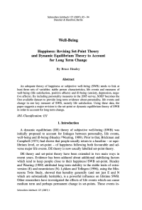 Happiness: Revising Set-Point Theory and Dynamic Equilibrium Theory to Account for Long Term Change
