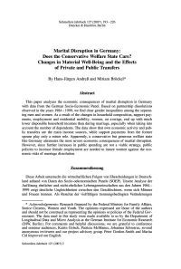 Marital Disruption in Germany: Does the Conservative Welfare State Care? Changes in Material Well-Being and the Effects of Private and Public Transfers