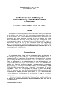 Der Einfluss der Euro-Einführung auf die Preisentwicklung bei frischen Lebensmitteln in Deutschland