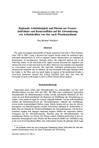 Regionale Arbeitslosigkeit und Distanz zur Grenze: Individual- und Kontexteffekte auf die Abwanderung von Arbeitskräften von Ost- nach Westdeutschland