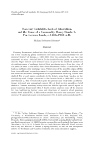 Monetary Instability, Lack of Integration, and the Curse of a Commodity Money Standard. The German Lands, c.1400–1900 A. D.