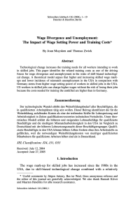 Wage Divergence and Unemployment: The Impact of Wage Setting Power and Training Costs
