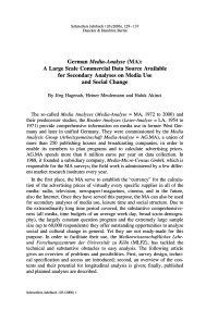 German Media-Analyse (MA): A Large Scale Commercial Data Source Available for Secondary Analyses on Media Use and Social Change