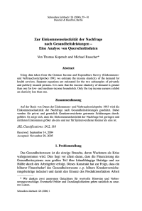 Zur Einkommenselastizität der Nachfrage nach Gesundheitsleistungen - Eine Analyse von Querschnittsdaten