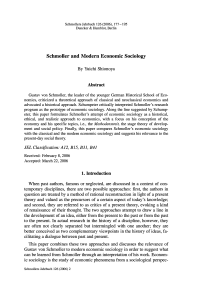 Schmoller and Modern Economic Sociology