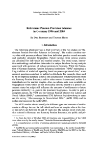 Retirement Pension Provision Schemes in Germany 1996 and 2005