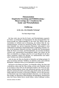 Einführung in die erste „Von Schmoller-Vorlesung"