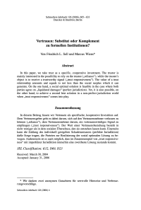 Vertrauen: Substitut oder Komplement zu formellen Institutionen?