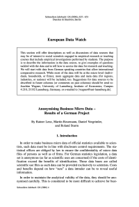 Anonymising Business Micro Data - Results of a German Project