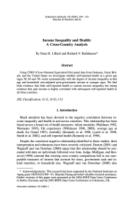 Income Inequality and Health: A Cross-Country Analysis