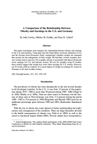 A Comparison of the Relationship Between Obesity and Earnings in the U.S. and Germany