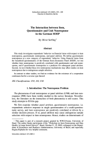 The lnteraction between ltem, Questionnaire and Unit Nonresponse in the German SOEP