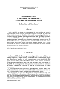 Distributional Effects of the German Tax Reform 2000 - A Behavioral Microsimulation Analysis