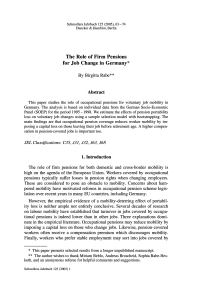 The Role of Firm Pensions for Job Change in Germany