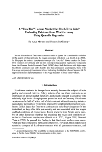 A "Two-Tier" Labour Market for Fixed-Term Jobs? Evaluating Evidence from West Germany Using Quantile Regression