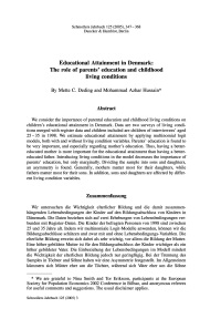 Educational Attainment in Denmark: The role of parents' education and childhood living conditions