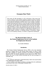The Research Data Centre of the Federal Employment Service in the Institute for Employment Research