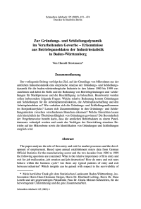 Zur Gründungs- und Schließungsdynamik im Verarbeitenden Gewerbe - Erkenntnisse aus Betriebspaneldaten der Industriestatistik in Baden-Württemberg