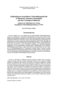 Einflussfaktoren betrieblicher Weiterbildungsaktivität in Dänemark, Schweden, Deutschland und dem Vereinigten Königreich